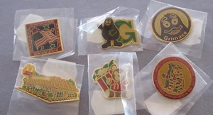 Menge 6 Vintage 1997 McDonalds Ansteck Hutnadeln Neu aus altem Lagerbestand Grimasse Hamburglar Bär Flagge - Bild 1 von 8