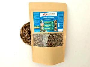 Getrocknete Mehlwürmer 180g Futter 1 Liter TÜTE Reptilien Schildkröten Fische - Bild 1 von 1