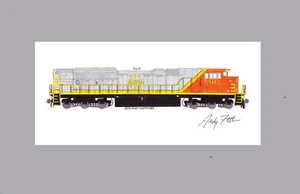 Quebec, North Shore & Labrador SD70ACe 11"x17" Matted Print Andy Fletcher signed - Imagen 1 de 1