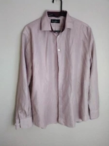 Nicole Miller Mens XL 17 Dress Shirt Burgundy Geometric Short Sleeve Button Up - Picture 1 of 6