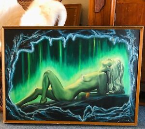 Vintage 1960s 70s Alcorn Hender Nude Lady OIL PAINTING Louis Shabner Tretchikoff