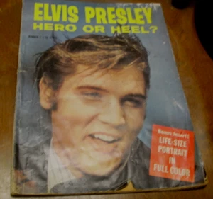 1957 - Elvis Presley Hero or Heel? Publication w/Fold-Out Elvis Presley Portrait - Picture 1 of 8