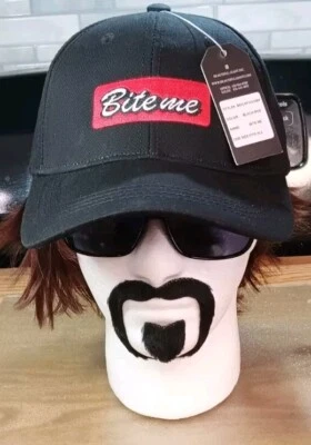 BITE ME EMBROIDERED BALL CAP/HAT- VERY HIGH QUALITY- Strap back  - Image 1 of 4