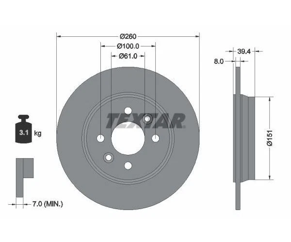 2 uds Disco de freno PRO TEXTAR 92347603 para Renault Clio V Foto 1 de 1