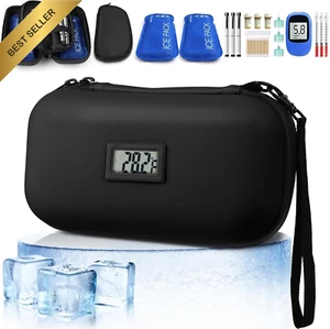 Insulin Cooler Travel Case, TSA-Approved with Digital Temp Display, 2 Ice Packs - Picture 1 of 12