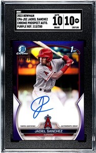 2023 Bowman 1st CPA-JSZ Jadiel Sanchez Chrome Purple Ref Auto 113/250 SGC 10/10