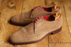 Jeffery West Beige Suede Derby Brogue Shoes Men's UK 8.5 US 9.5 EU 42.5 - Picture 1 of 11