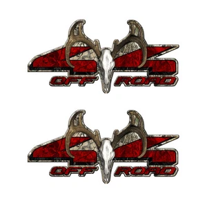 4x4 OFF ROAD Truck Decal with Deer Buck Skull and Camouflage 2 pack a003BU - Picture 1 of 1