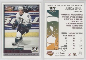 2003-04 Pacific Complete Red /99 Joffrey Lupul #518 Rookie RC