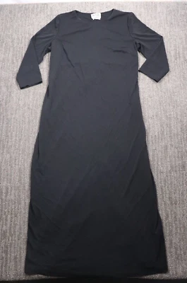 Vintage Depeche Mode Maternity Maxi Dress Women L Black Back Slit Elegant Classy - Image 1 of 4