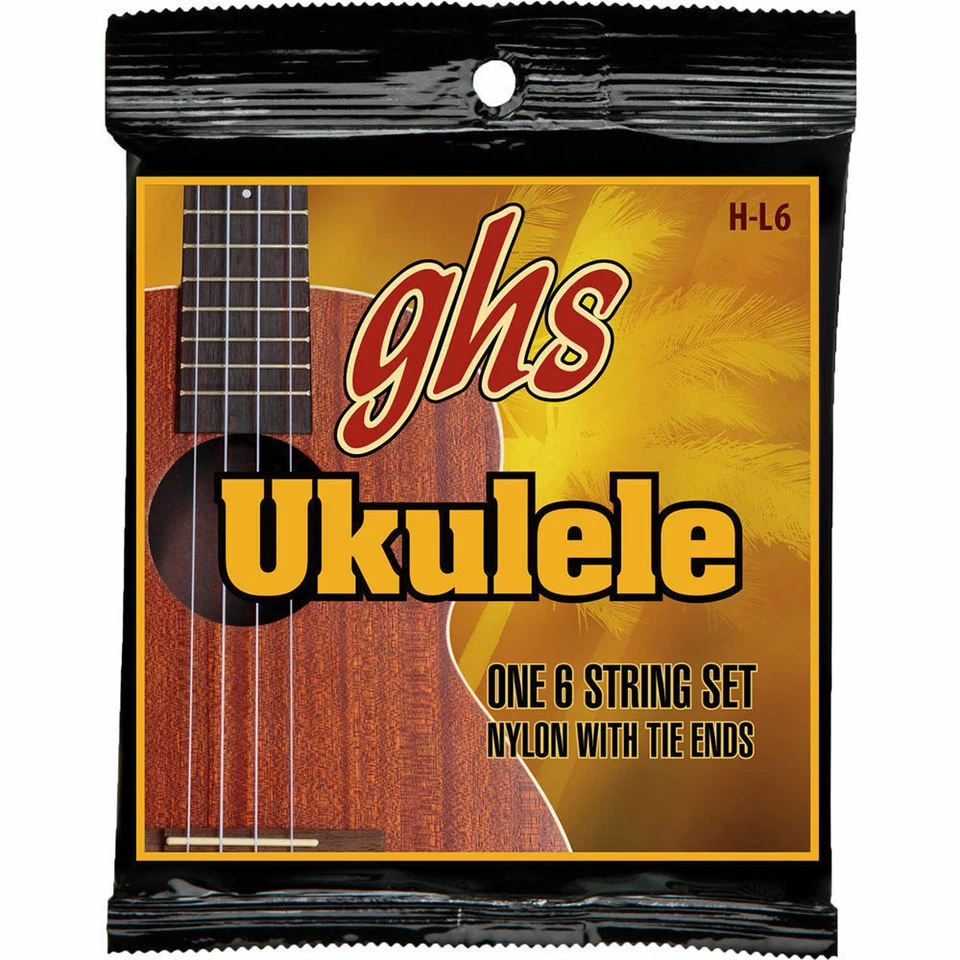 GHS Lili'u Black Nylon/Silverwound Ukulele Strings 6-String Set,Tie End,  - Image 1 of 1