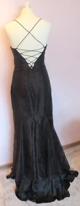 Abendkleid schwarz Strass Abi-Ballkleid langes Kleid +Tüllstola S 36 38 PARIS F2 - Bild 1 von 13