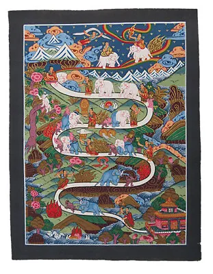 Thangka - Way To Heaven - Selten - Handgemalt - Nepal - Tibet • 87.90€