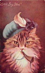 J22/ Cat Animal Postcard Pet c1910 Barnes Little Boy Blue Horn 280 - Picture 1 of 4