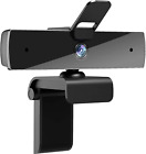 Qtniue Webcam with Microphone and Privacy Cover, FHD Webcam 1080p, Desktop or La