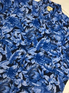 Vtg 90s Panama Jack Hawaii Hawaiian Aloha Overprint Rayon Button Shirt XXL 2XL - Picture 1 of 6