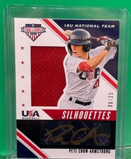 2020 USA Stars & Stripes Silhouettes Black Gold Pete Crow-Armstrong AUTO /25