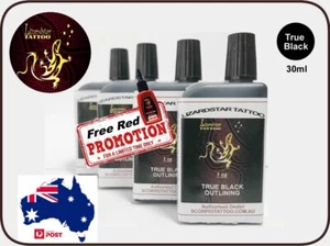 Tattoo Ink 1oz 30ml Vegan Tattoo Pigment Pure Black Lining Shading free red - Picture 1 of 4