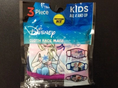 Kids 3 Pack Face Masks: Disney Frozen  Ages 4 & Up, Brand New (Sealed) - Image 1 of 2