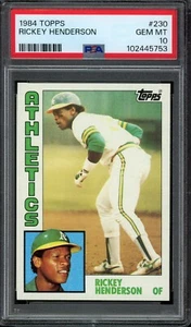 1984 Topps #230 Rickey Henderson HOF PSA 10 GEM MINT - Picture 1 of 2