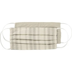 NEW!~Reversible Cotton Face Two Ply Pleated Mask~Rustic Tan Stripe Pattern - Picture 1 of 1