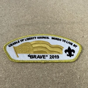 Cradle of Liberty FOS CSP 2029 “BRAVE” Gold Mylar Top Donor Council Patch - Picture 1 of 7