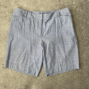 Talbots Shorts Womens 16W Blue Chambray Perfect Short Cotton Chino Summer Casual - Picture 1 of 7