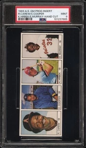 1983 ALL-STAR GAME PROGRAM INSERTS-HAND CUT CECIL COOPER/ROD CAREW PSA 9 - Picture 1 of 2