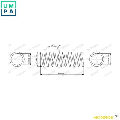 SUSPENSION SPRING SP3651 FOR FORD T1WB/T1WA 1.6L QYWA/FFWA 1.8L JTWB/JTWA 1.6L - Image 1 of 4