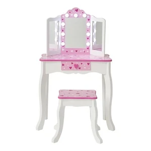 Little Princess Gisele Sweethearts Print Kids Vanity Set with Matching Stool,... - Picture 1 of 7