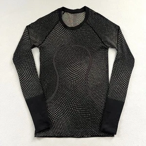 Lululemon Women Grid Warp Black Swiftly Tech Long Sleeve 2.0 Seamless Shirt 6 - Picture 1 of 8