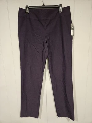 Nic + Zoe Wonderstretch Straight Leg Pants Nightshade Purple Size 14 NWT 32x31 - Image 1 of 4