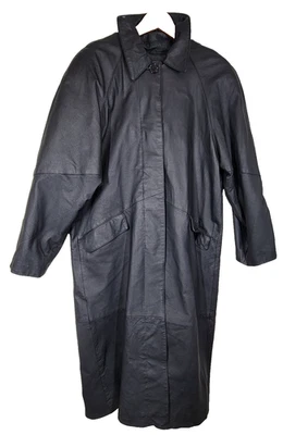 Gabardina vintage de cuero Comint para mujer mediana negra larga Gorpcore Foto 1 de 4