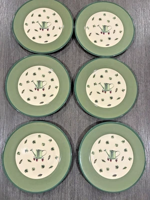 Juego de 6 platos de ensalada/almuerzo pequeños Pfaltzgraff Naturewood verde melamina 8,5" Foto 1 de 4