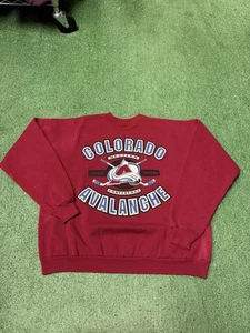 Vintage 90s Colorado Avalanche Graphic Sweatshirt Men’s 2XL Red Crewneck MARKED - Picture 1 of 11