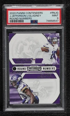 2020 Contenders Round Numbers Justin Jefferson Jeff Gladney PSA 9 MINT Rookie RC - Image 1 of 2