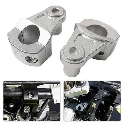 Silver Motorcycle HandleBar 7/8 22mm to 11/8 28mm Fat Bar Mount Clamps Riser - Image 1 of 4