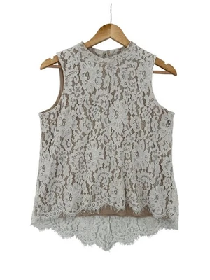 Rose + Olive Lace Top Blouse Shirt Womens L Romantic Fairy Delicate Feminine - Image 1 of 4