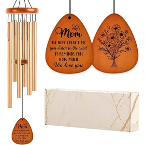 Aluminum Wind Chime with Wooden Pendants Garden and Yard Decoration Perfect Gift - Picture 1 of 7