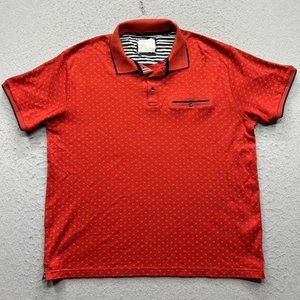 Denim & Flower Herren Gr. XL Rot Poloshirt Kurzarm Freizeit Oberteil Geometrisch - Bild 1 von 10
