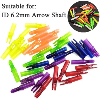 60pcs Archery Arrow Nocks Insert Tips Tails Plastic Nock ID6.2mm Arrow Shaft DIY - Image 1 of 4