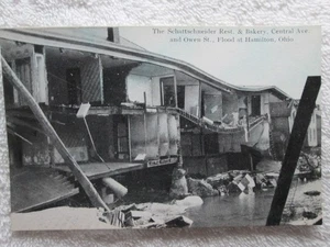 Schattschneider Restaurant & Bakery, Hamilton, Ohio Great Flood 1913 Postcard - Picture 1 of 2
