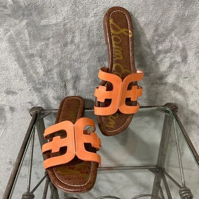 Sam Edelman Bay  Leather Slide Sandals Women's Size US 9 Orange - Image 1 of 4