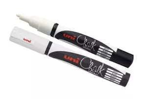 2 x Uni Chalk Kreidemarker Kreidestift Fenster Sprühkreide, weiß, 0,8 - 1,3 mm - Bild 1 von 1
