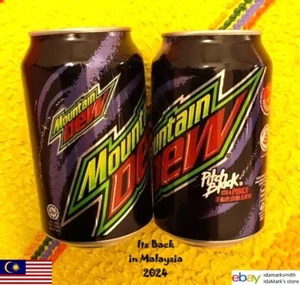 Empty MOUNTAIN DEW PITCH BLACK can MALAYSIA 325ml 2024 Not Standard Retail 4.5" - Picture 1 of 17