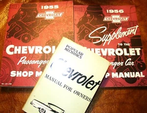 1955 1956 Chevy Shop Manual Bel Air 210 150 Nomad SC Convertible Delray Townsman - Picture 1 of 8