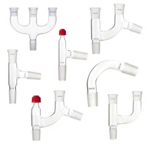 Glass Distillation with Standard Joints Connector Adapter Glassware Labware - Picture 1 of 22
