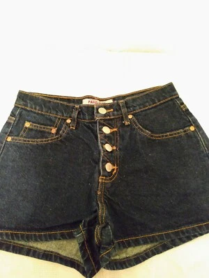 Pantalones Cortos Paris Blues Original Denim Jean Para Mujer Azul Botón Delantero Talla 5 Foto 1 de 4