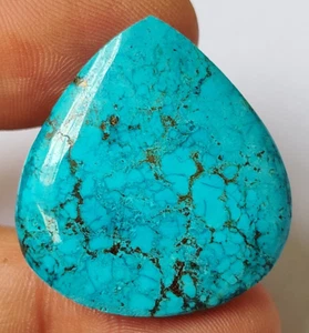 AAA+ Large Natural Turquoise Pear Cabochon 42.80 Ct. Loose Gemstone @Women Gift - Picture 1 of 6