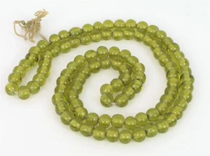 ANTIQUE CHINESE GREEN BEAD PEKING FINE GLASS SHOU NECKLACE BEADS ART DECO 38"   - Picture 1 of 3